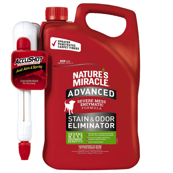 Nature's Miracle Advanced Dog Stain & Odor Eliminator AccuShot Continuous Power Sprayer, 1.33 gallons