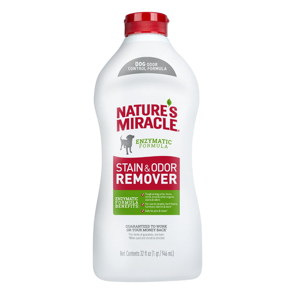 Natures Miracle P-98314 Stain & Odor Remover, Bio-Enzymatic Formula, 32-oz.