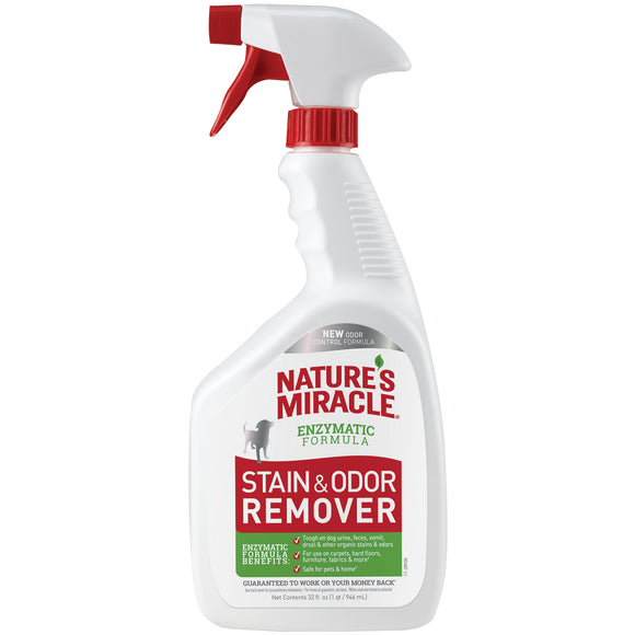 Nature's Miracle Dog Stain & Odor Remover with Enzymatic Formula Spray , 32 oz