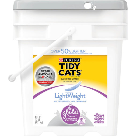 Purina Tidy Cats Light Weight  Low Dust  Clumping  LightWeight Glade Clean Blossoms Multi Cat Litter  17 lb. Pail