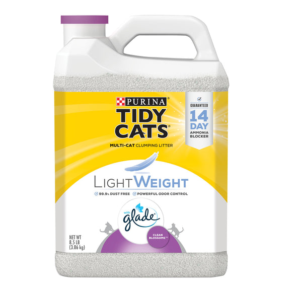 Purina Tidy Cats Low Dust LightWeight Cat Litter  LightWeight Glade Clean Blossoms Multi Cat Litter  8.5 lb. Jug