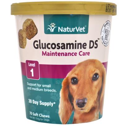 NaturVet Glucosamine DS Maintence Care Small & Medium Breeds - Level 1 (70 Soft Chews)