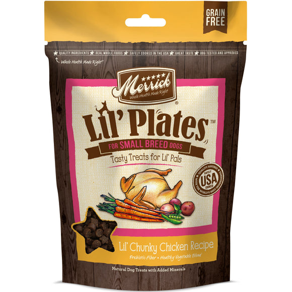 Merrick Lil' Plates Treats For Small Breed Dogs Lil Chunky Chicken Recipe, 5 oz