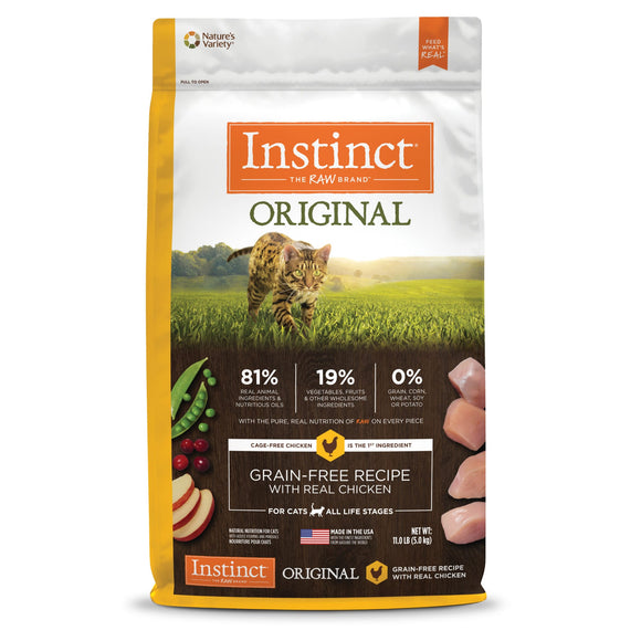 Instinct Original Grain-Free Recipe with Real Chicken Natural Dry Cat Food by Nature's Variety, 11 lb. Bag