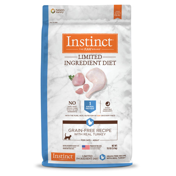 Instinct Limited Ingredient Diet Grain-Free Recipe with Real Turkey Natural Dry Cat Food by Nature's Variety, 11 lb. Bag