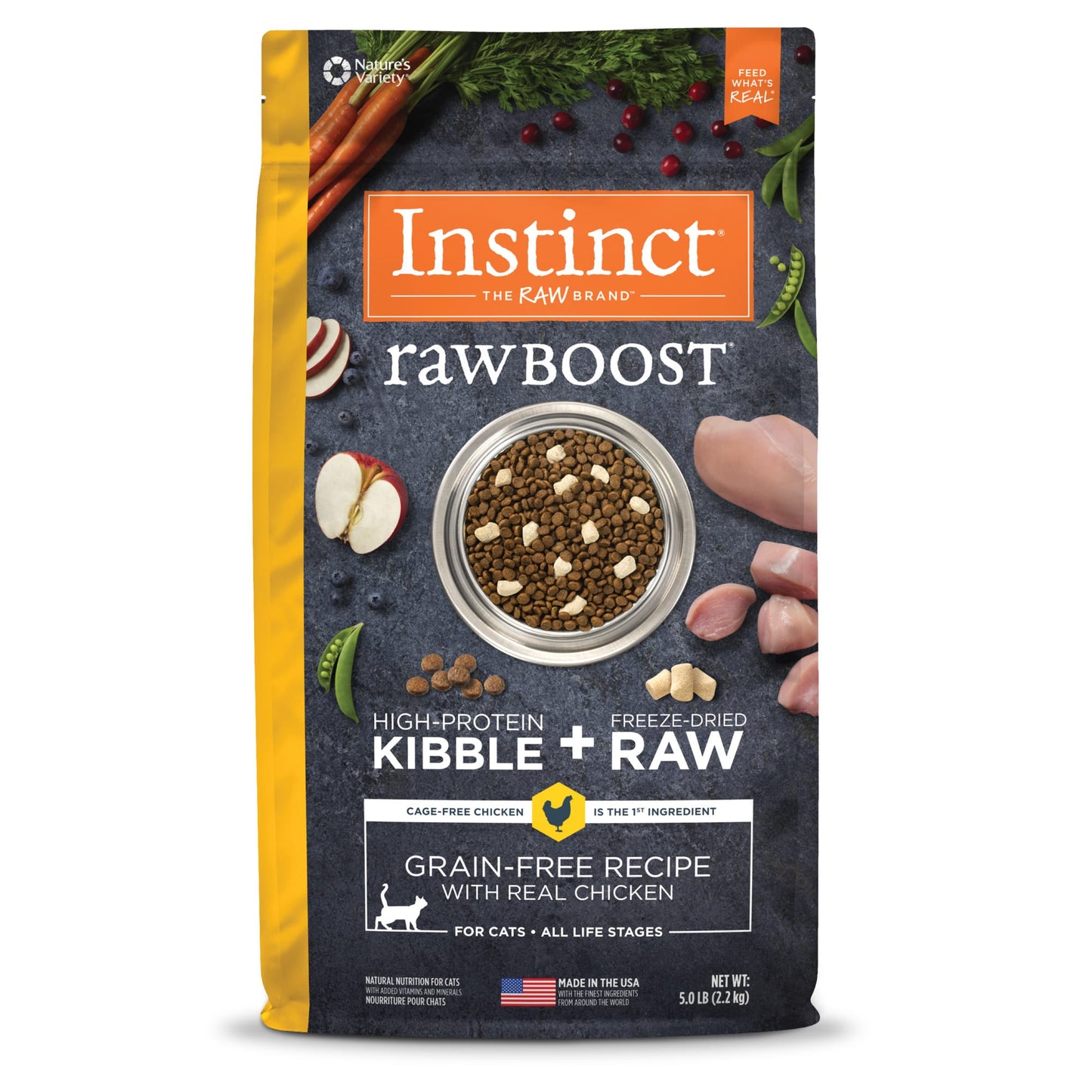 Nature's Variety Instinct Raw Boost Grain-Free Chicken Meal Formula Dry Cat Food, 5.1 lb