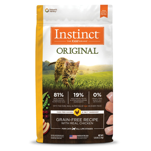 Instinct Original Grain Free Recipe with Real Chicken Natural Dry Cat Food by Nature's Variety, 5 lbs.