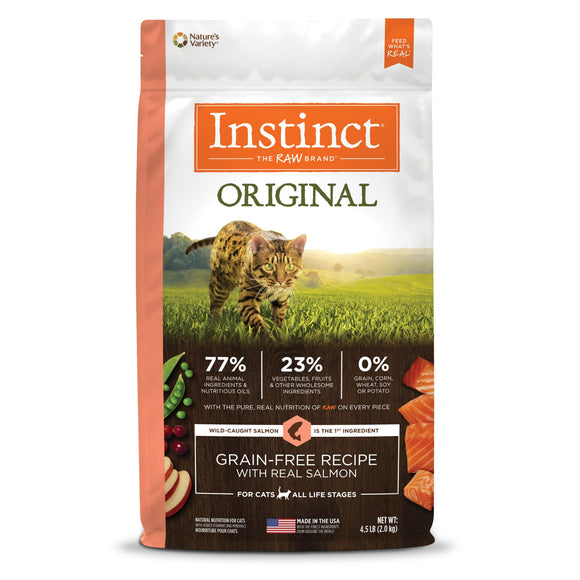 Instinct Original Grain Free Recipe with Real Salmon Natural Dry Cat Food by Nature's Variety, 4.5 lb. Bag