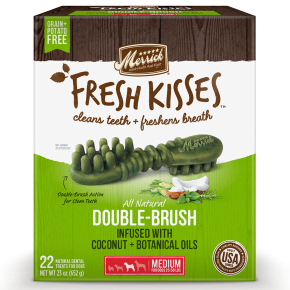 Merrick Fresh Kisses Coconut + Botanical Oils Dental Dog Treats For Medium Dogs - 22 ct. Box