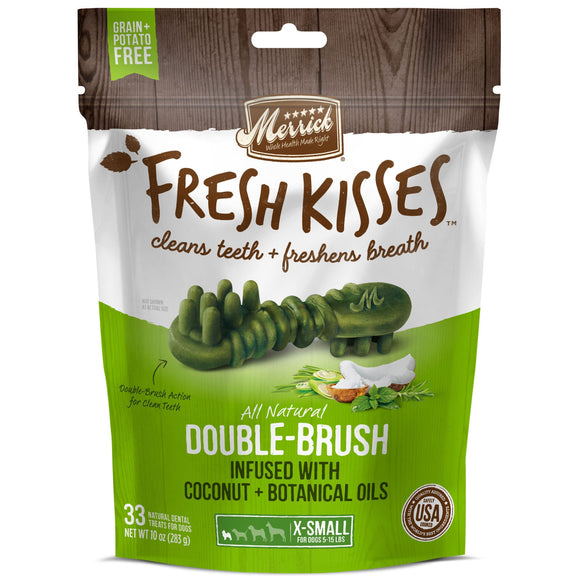 Merrick Fresh Kisses Coconut and Botanical Oil Flavor Dental Treat for Dog  10 oz.