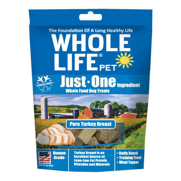 Whole Life Pet Just One Ingredient Dog Treats Pure Turkey Breast 2.5oz