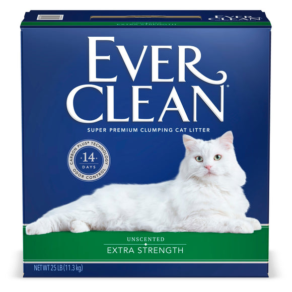 Ever Clean Extra Strength Unscented Odor Control Cat Litter 25lb Box
