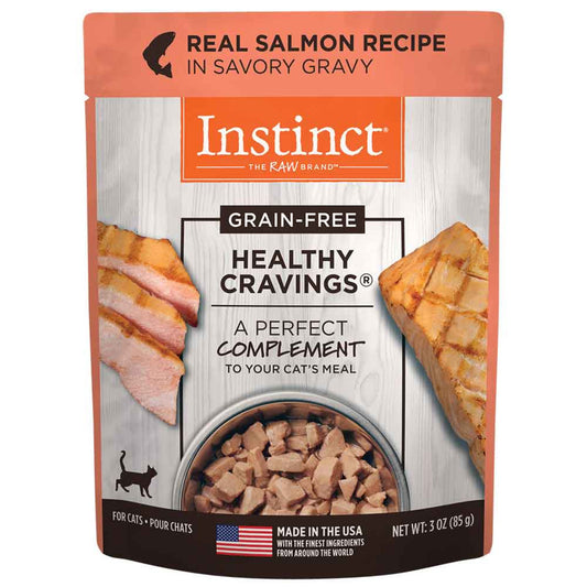 Nature's Variety Instinct Cat Food Topper - Healthy Cravings Pouch - Salmon - 3 oz