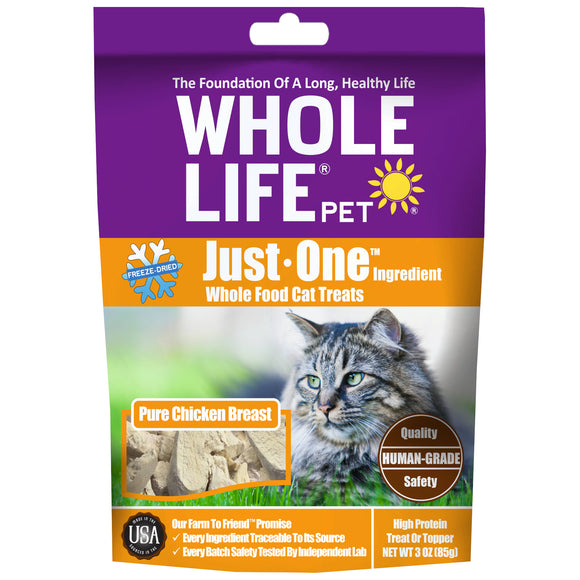 Whole Life Pet Just One Ingredient USA Freeze Dried Chicken Cat Treats 3oz