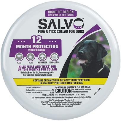 Salvo Flea & Tick Prevention Collar for Large Dogs, 12 Month Protection