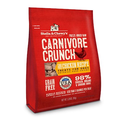 Stella & Chewy's Freeze-Dried Raw Carnivore Crunch Cage-Free Chicken Recipe Dog Treats, 3.25 oz bag