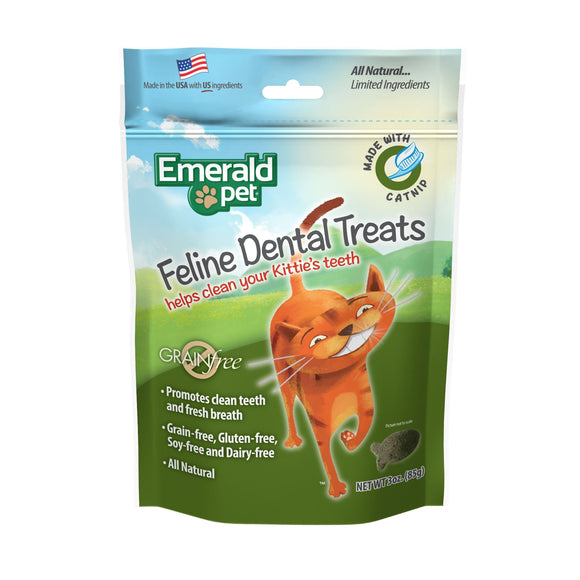 Emerald Pet Feline Dental Treats Catnip Flavor 3oz