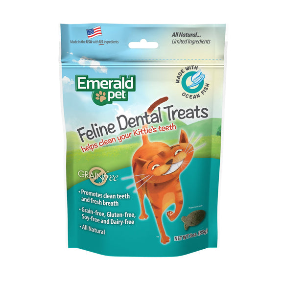 Emerald Pet Feline Dental Treats Ocean Fish Flavor 3oz