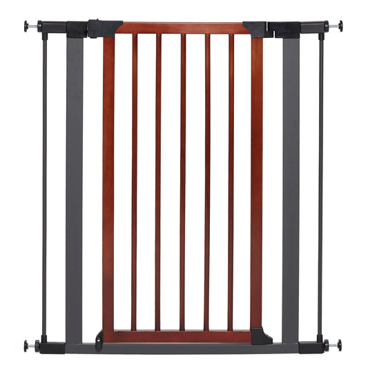Mid West® Tall Steel Pet Gate with Decorative Wood Door 39 Inch