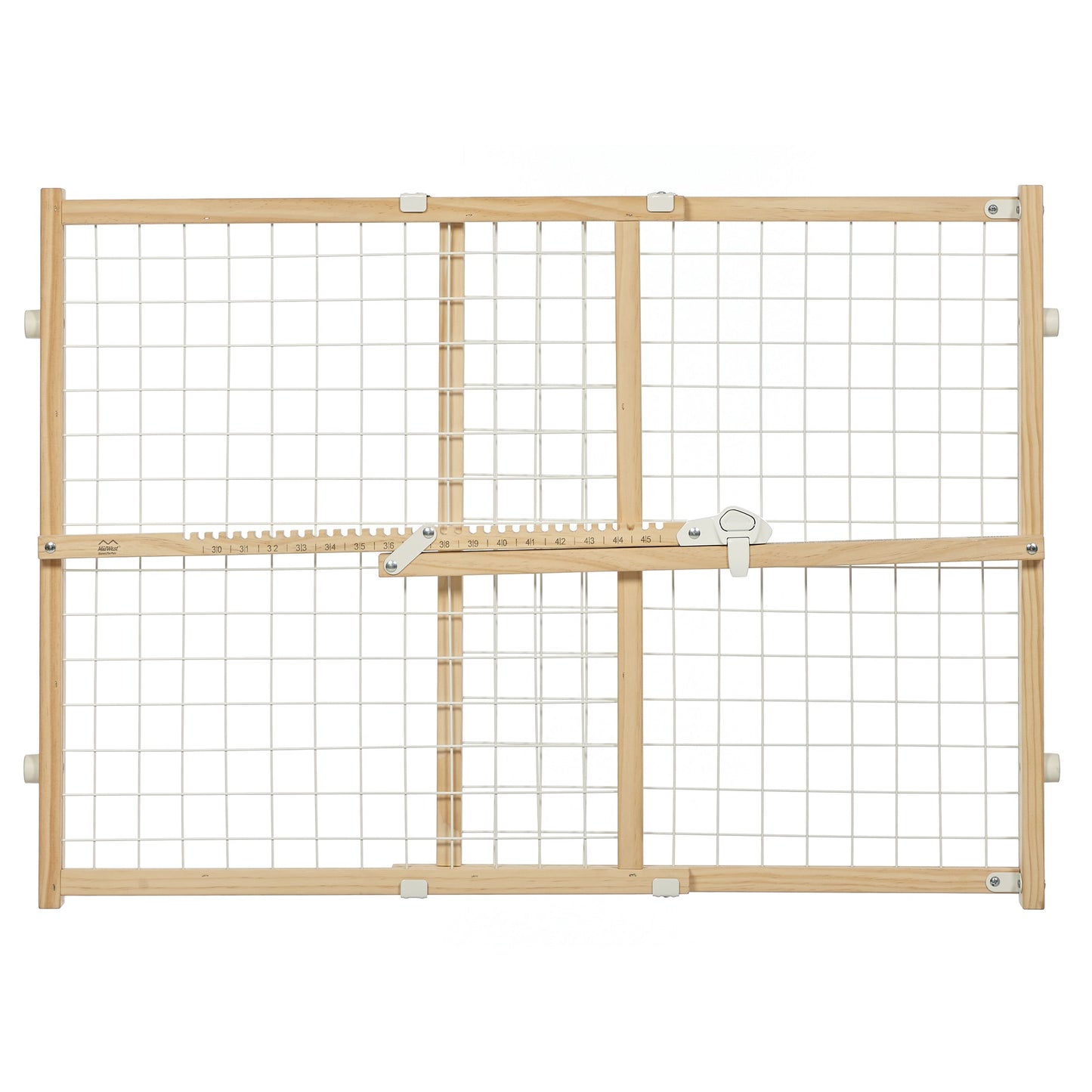 Wood Pet Gate 24  High Featuring New Patented Latch System  Wire Mesh Dog Gate Expands 29-41 Inches Wide