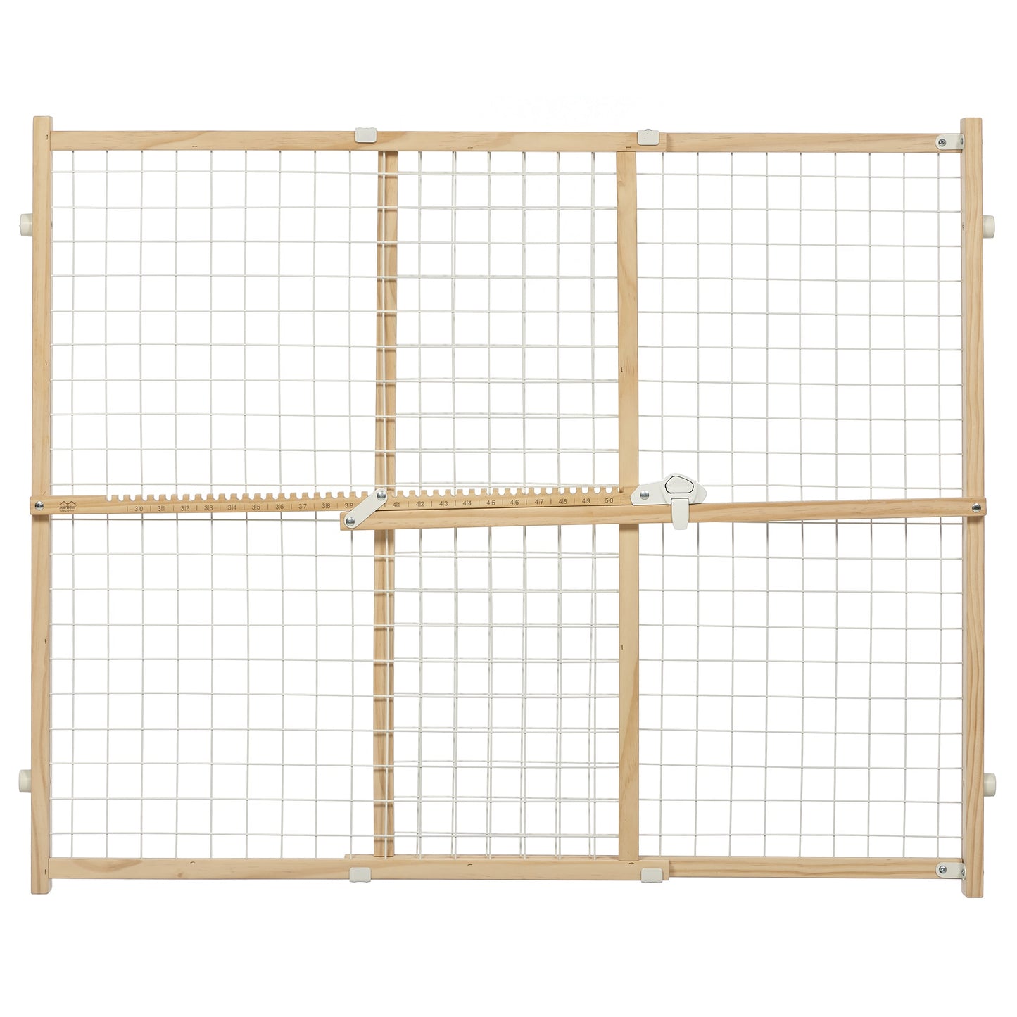 Wood Pet Gate 32  High Featuring New Patented Latch System  Wire Mesh Dog Gate Expands 29-41 Inches Wide