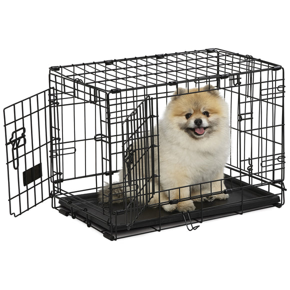 Contour Double Door Dog Crate , PartNo 822DD, by Midwest Container, Size 22X13X1