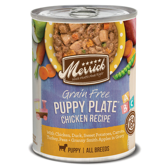 Merrick Grain Free Puppy Plate Wet Puppy Food, 12.7 oz.