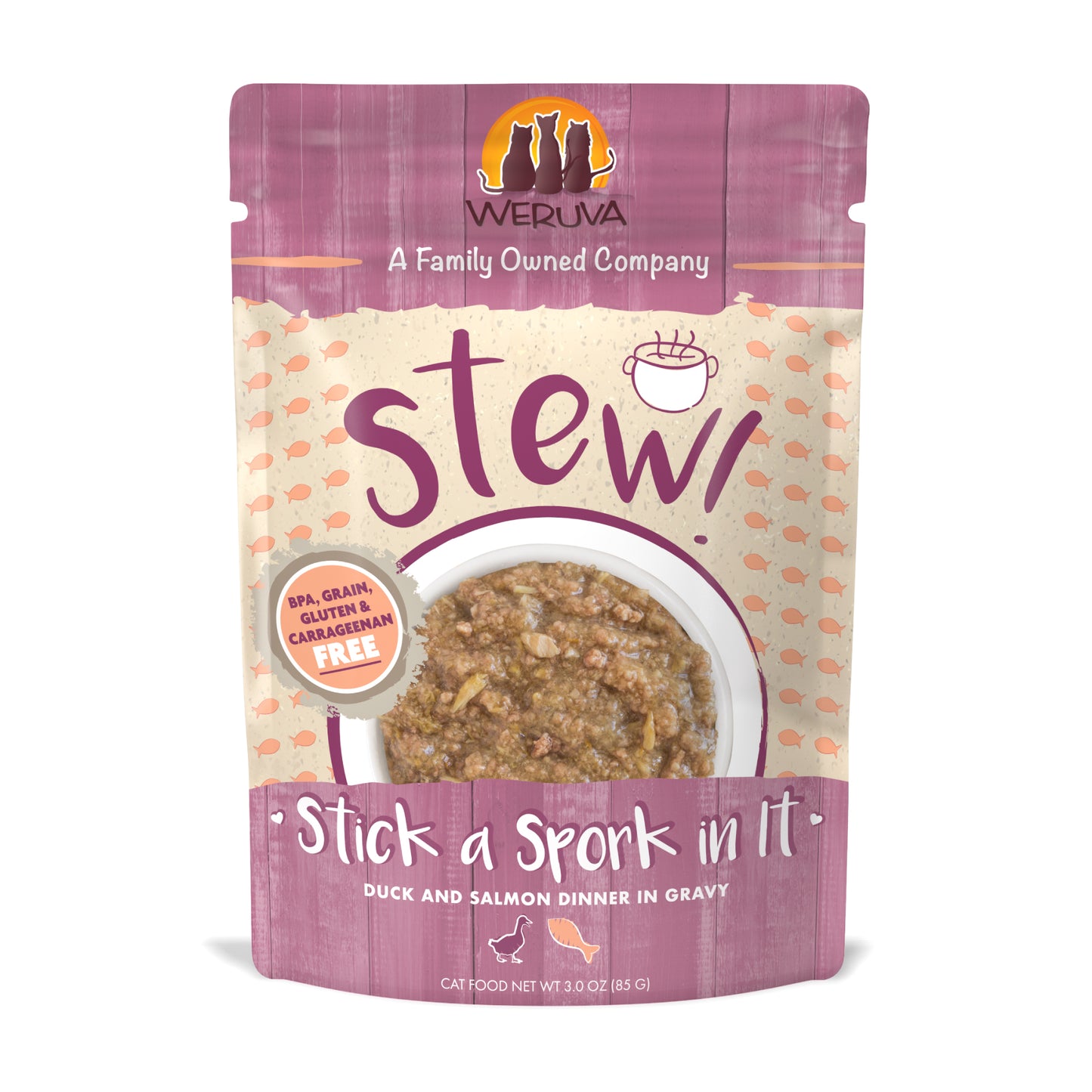 Weruva Stew 3oz Pouch Cat food Stick a Spork in It