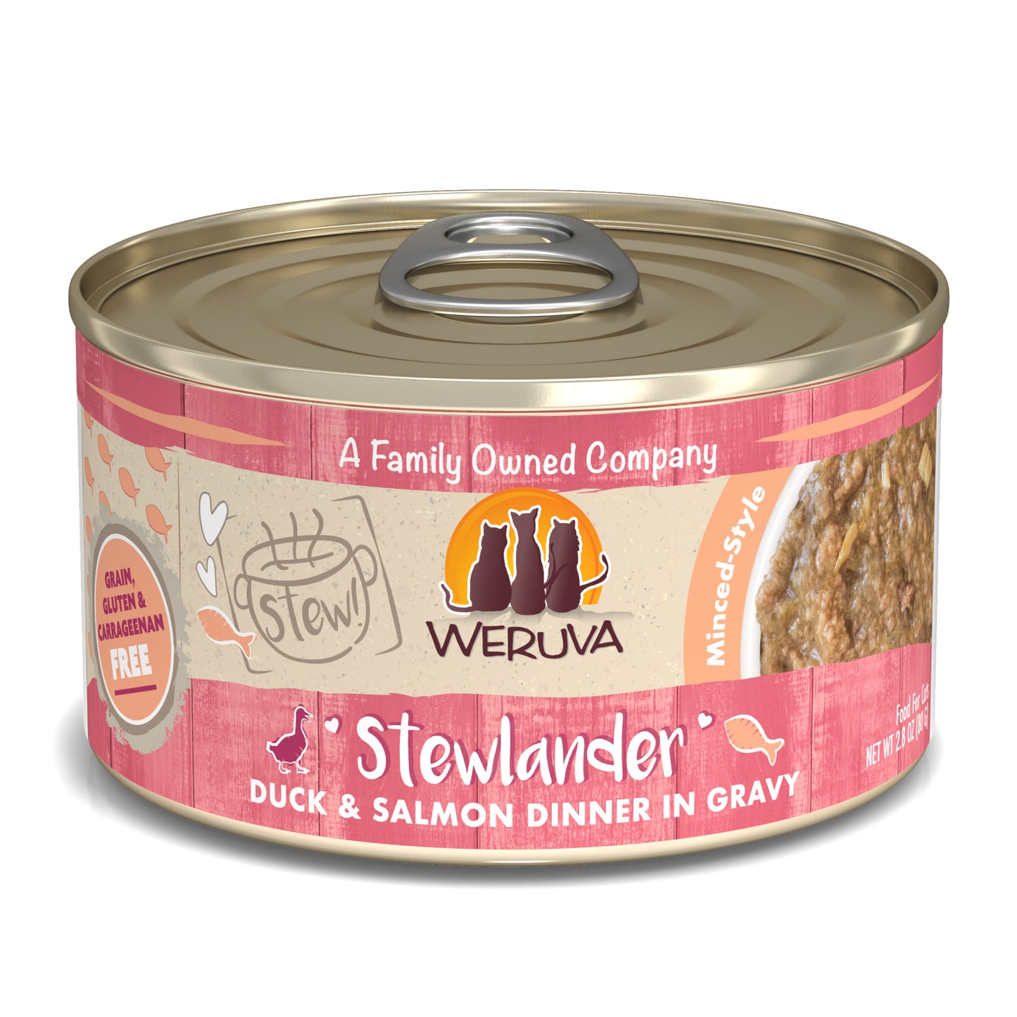 Weruva Stew 2.8oz Canned Cat food  Stewlander Duck & Salmon