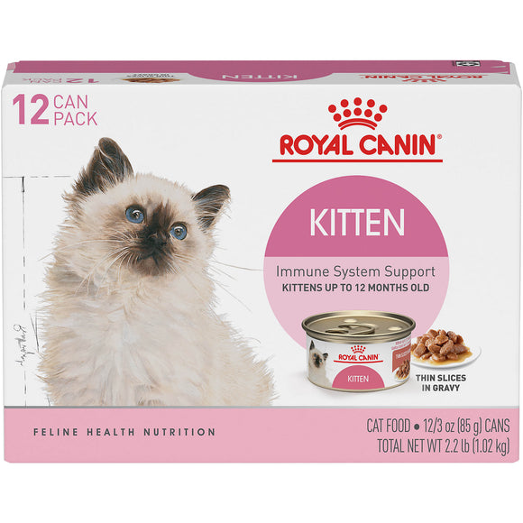 Royal Canin Feline Health Nutrition Kitten Instinctive Thin Slices in Gravy All Breeds Kitten Wet Cat Food, 3 oz (Case of 12)