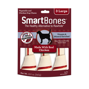 SmartBones Large Chews With Real Chicken 3 Count  Rawhide-FreeChews For Dogs