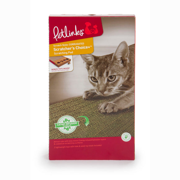 Petlinks Scratcher's Choice Corrugate Cat Scratcher with Catnip Cat Toy