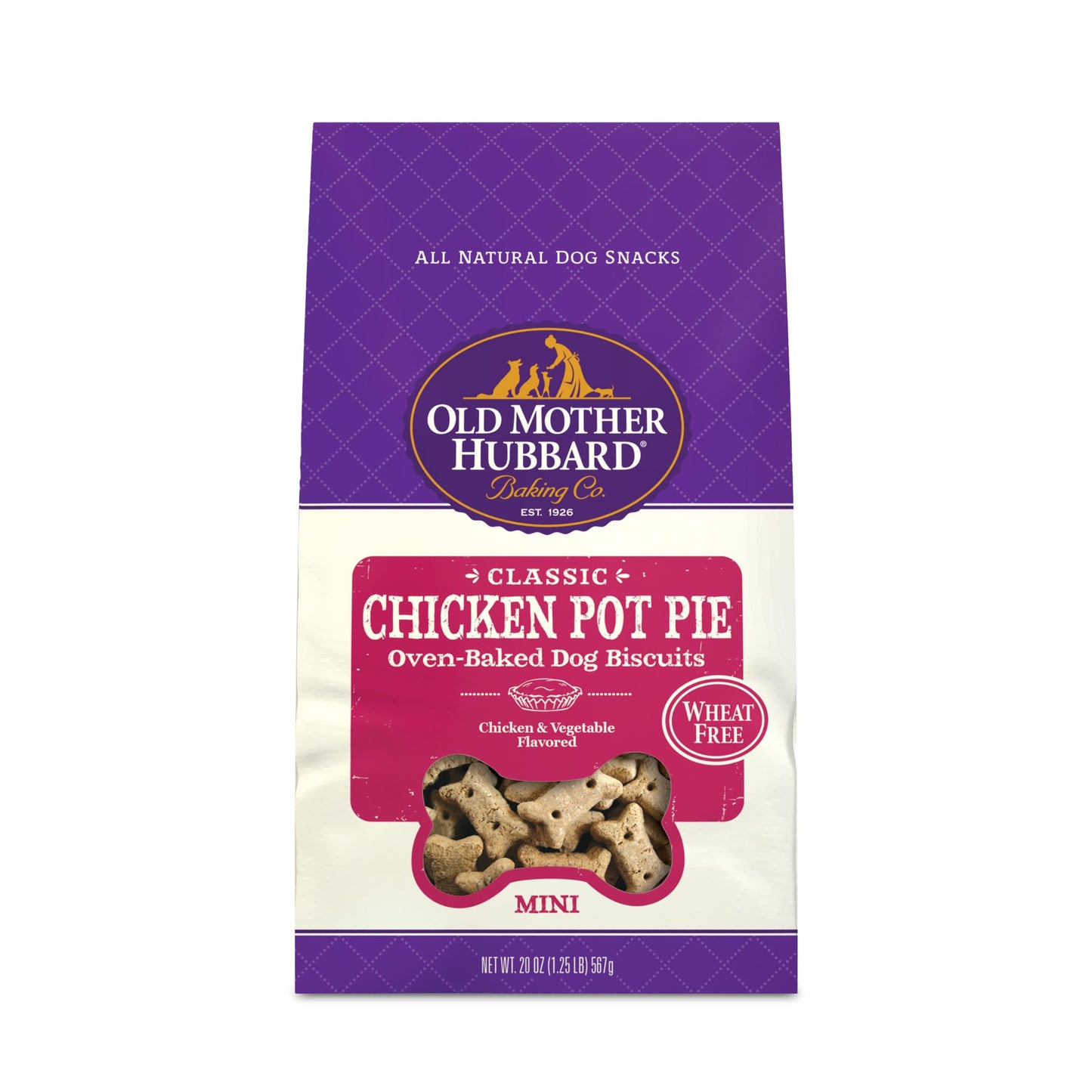 Old Mother Hubbard by Wellness Classic Vegetable and Crunchy Chicken Pot Pie Biscuits Mini oven Baked Dog Treats - 20oz