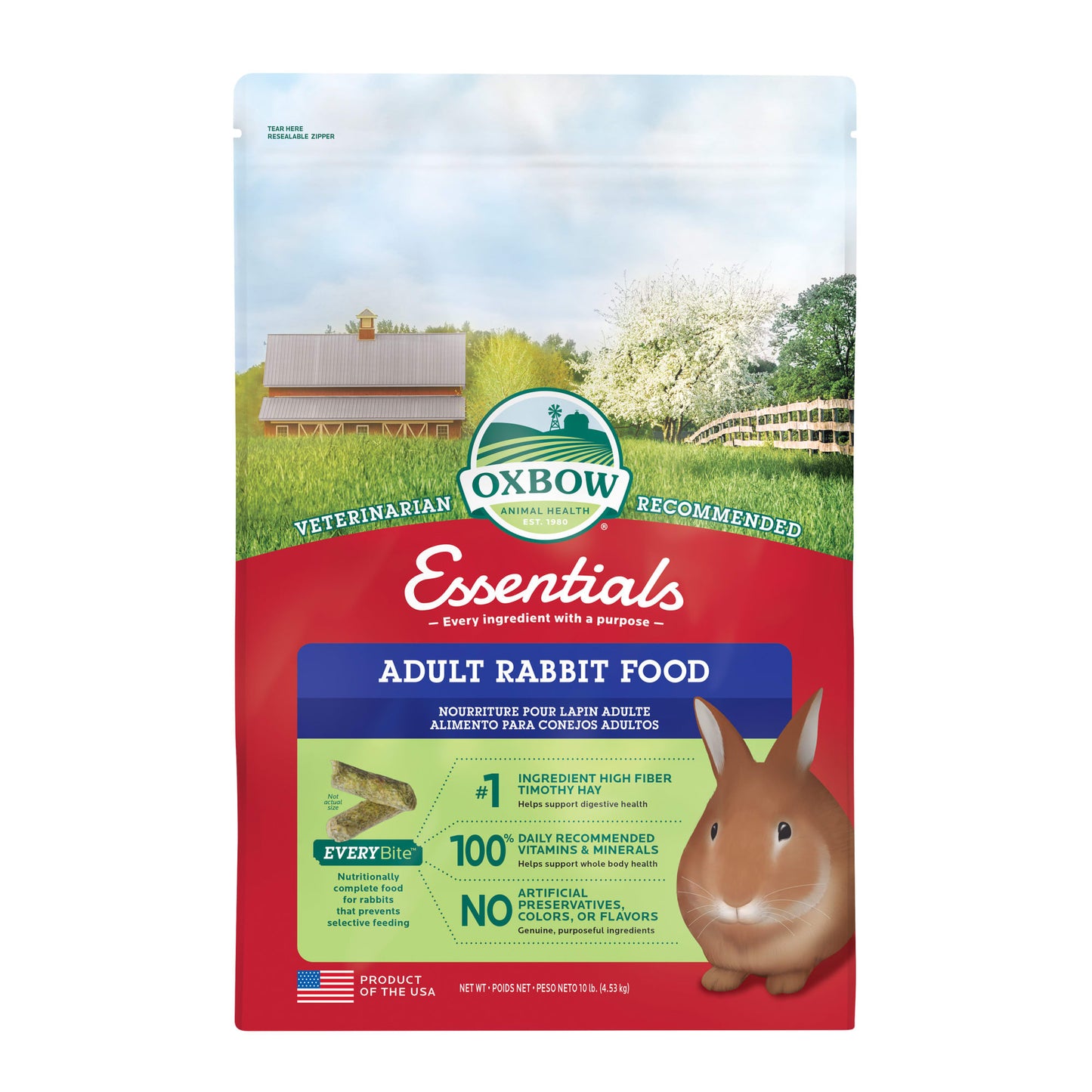 Oxbow Pet Products Essentials Adult Dry Rabbit Food  10 lbs.