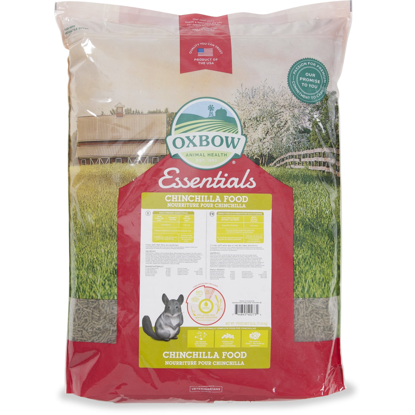Oxbow® Essentials Chinchilla Food 25 Lbs
