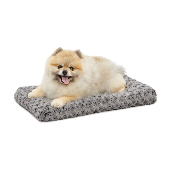 MidWest Quiet Time Dog Bed & Crate Mat  Deluxe Ombre Swirl  22   Gray