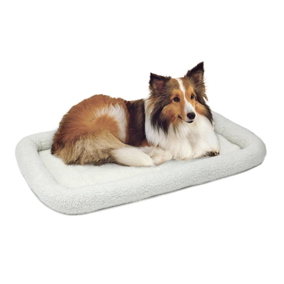 MidWest Homes For Pets Deluxe QuietTime Bolster Pet Bed & Crate Mat  Fleece  36