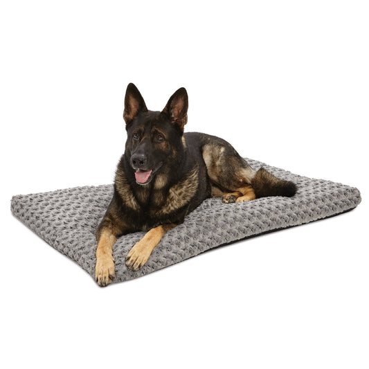 QuietTime Dog Bed & Crate Mat  Deluxe Ombre Swirl  Fits 48  Crate  Gray