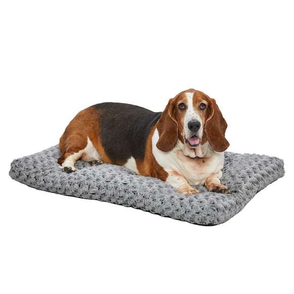 MidWest Quiet Time Dog Bed & Crate Mat  Deluxe Ombre Swirl  36   Gray