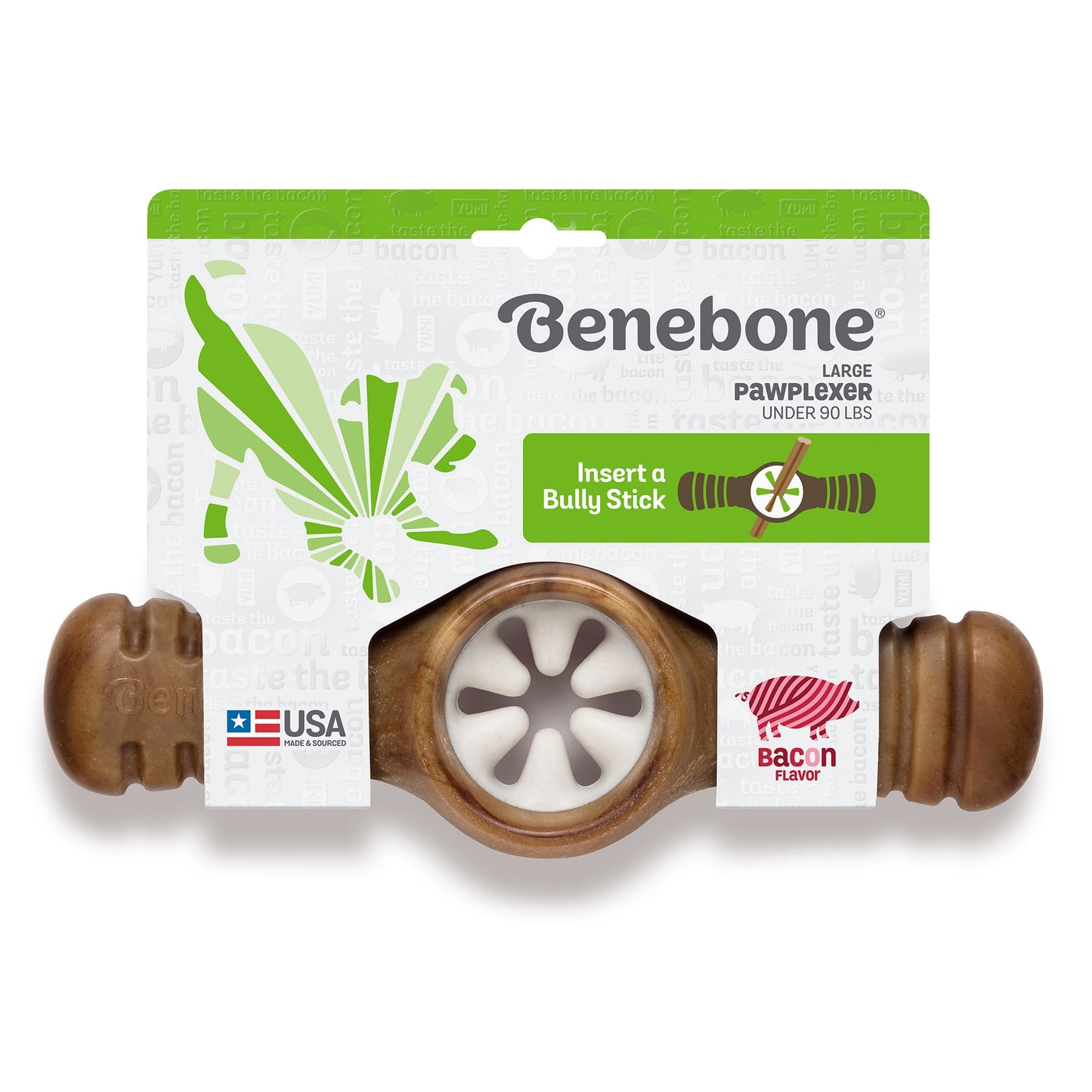 Benebone Large Bacon Pawplexer Dog Chew Toy