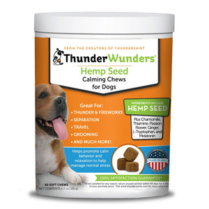 ThunderWunders Hemp Calming Chews for Dogs, 60 Soft Chews