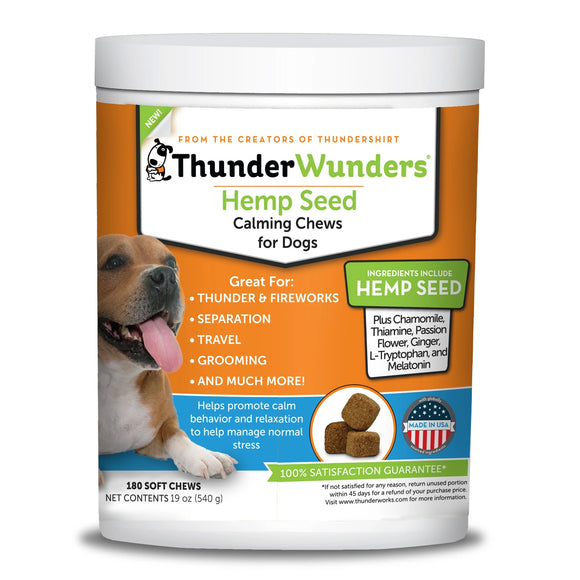 ThunderWunders Hemp Calming Chews for Dogs, 180 Soft Chews