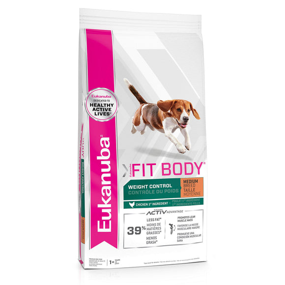 Eukanuba Fit Body Weight Control Medium Breed Dry Dog Food, 28 lbs.