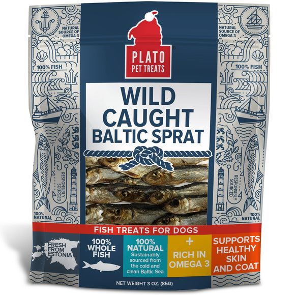 Plato Baltic Sprat Dog Treats, 3 Oz.