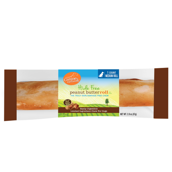 Canine Naturals Hide-Free Peanutbutter Roll Large 7in