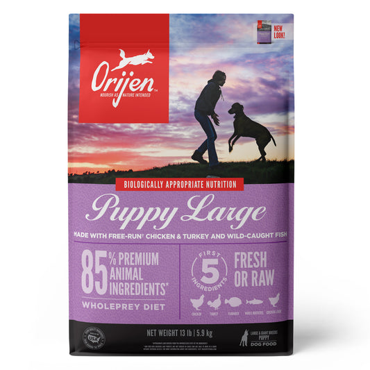 Orijen Biologically Appropriate Grain-Free Chicken, Turkey, & Fish Large Breed Puppy Dry Dog Food, 13 lb