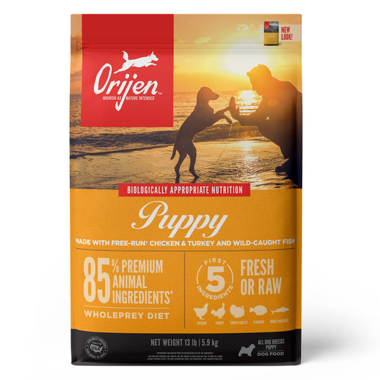 Orijen Biologically Appropriate Grain-Free Chicken, Turkey & Fish Puppy Dry Dog Food, 13 lb
