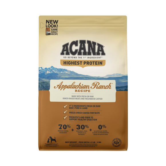 Acana Appalachian Ranch Dry Dog Food 4.5#