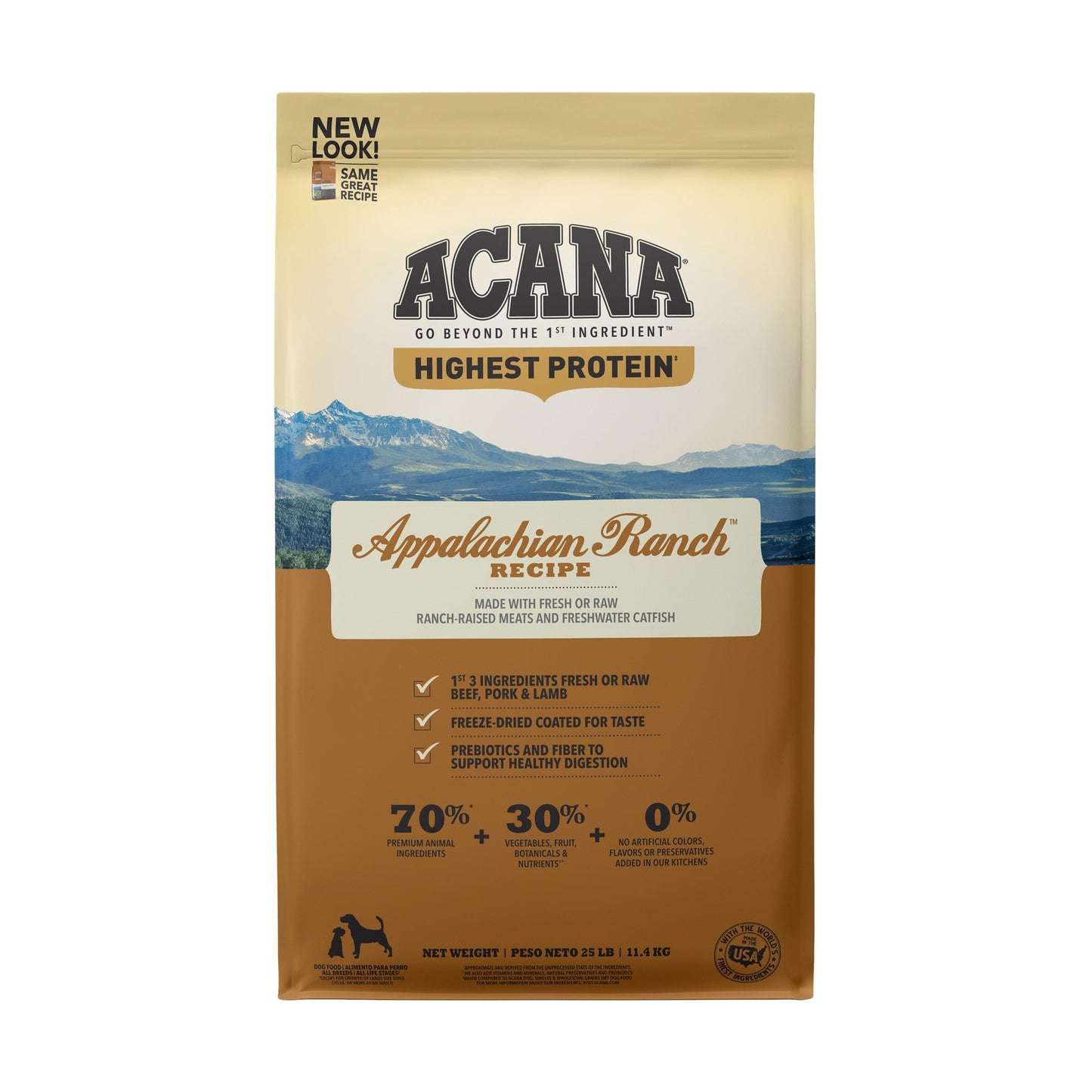 Acana Appalachian Ranch Dry Dog Food 25#