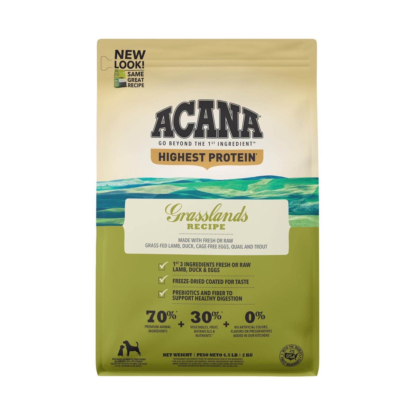 Acana Grasslands Grain-Free Lamb  Duck & Fish Dry Dog Food  4.5 lb
